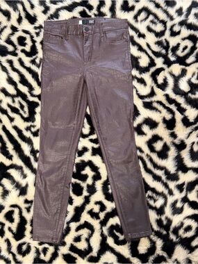 KUT from the Kloth Brown Snake Print Coated Skinny Pants Size 6